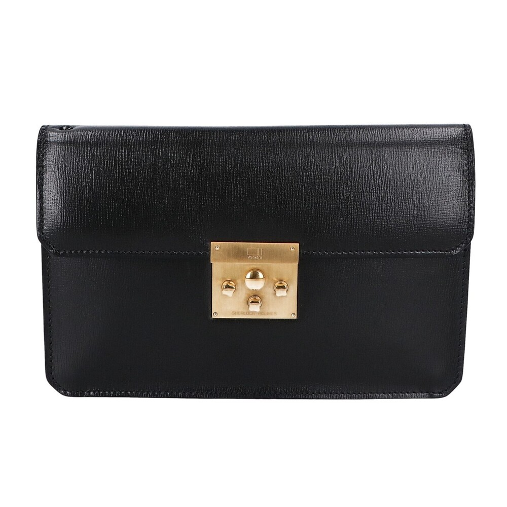 Valextra Sherlock Holmes Key Second Bag, Clutch Black Gold, Men's